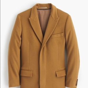 J.Crew Men’s Ludlow Peak Lapel Camel Topcoat (Wool-Cashmere) with Thinsulalte